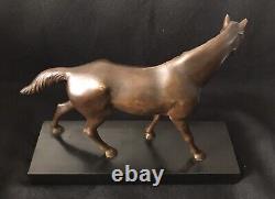 Superb Large 20th Century Art Deco Bronze Sculpture of a Stationary Horse, Signed J. Brault