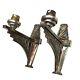 Superb Pair Of Art Deco Bronze Wall Sconces With Floral Decoration