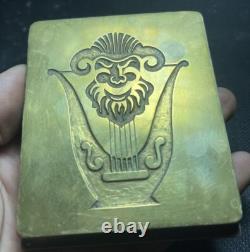 Superb Printing Matrix Music Fauna with Lyre Art Deco Bronze Steel