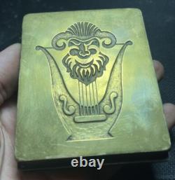 Superb Printing Matrix Music Fauna with Lyre Art Deco Bronze Steel