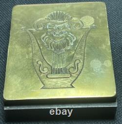 Superb Printing Matrix Music Fauna with Lyre Art Deco Bronze Steel