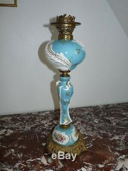 Superb Rare Large Oil Lamp Porcelain And Bronze 58cm 19th