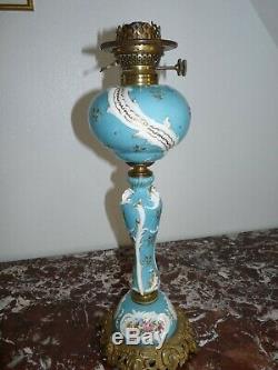 Superb Rare Large Oil Lamp Porcelain And Bronze 58cm 19th