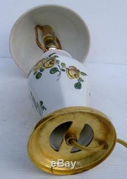 Superb Small Table Lamp In Earthenware Decorated Gilt Bronze Enamels