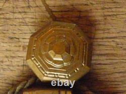 Superb oval bronze mirror in Art Deco style + its bronze hook