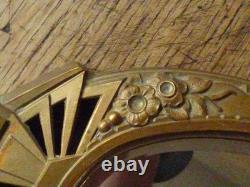 Superb oval bronze mirror in Art Deco style + its bronze hook