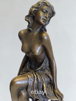 Superb set of 3 bronze sculptures signed Collinet Art Deco style 2