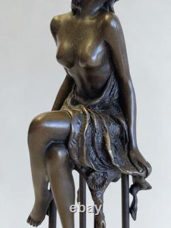 Superb set of 3 bronze sculptures signed Collinet Art Deco style 2