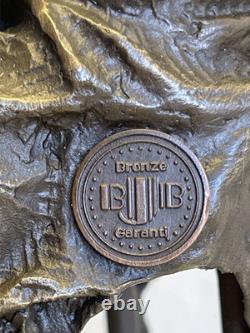 Superb set of 3 bronze sculptures signed Collinet Art Deco style 2