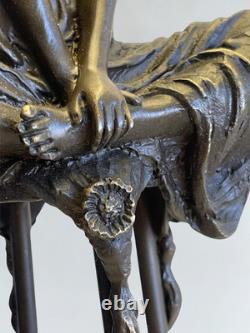 Superb set of 3 bronze sculptures signed Collinet Art Deco style 2