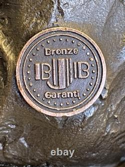 Superb set of 3 bronze sculptures signed Collinet Art Deco style 2