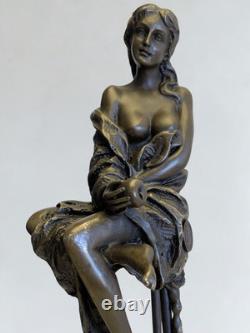 Superb set of 3 bronze sculptures signed Collinet Art Deco style 2