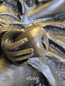Superb set of 3 bronze sculptures signed Collinet Art Deco style 2