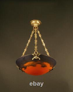 Suspended 1920-year Vasque In Bronze In Molated Glass Degued