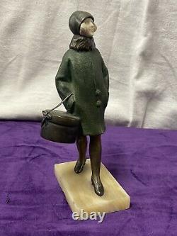 Suzanne Bertrand Sculpture Bronze Chrys Elephant Woman Elegant Art Deco 1930