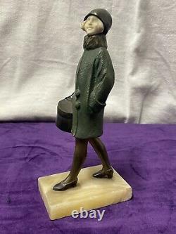 Suzanne Bertrand Sculpture Bronze Chrys Elephant Woman Elegant Art Deco 1930