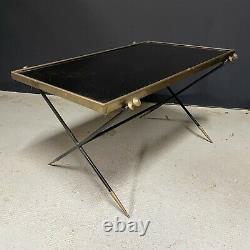 Table Basse Design Art Deco Modernist 1950 Adnet Vintage Glass Bronze Ancient