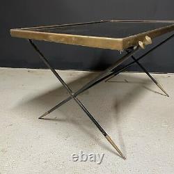 Table Basse Design Art Deco Modernist 1950 Adnet Vintage Glass Bronze Ancient