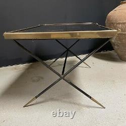 Table Basse Design Art Deco Modernist 1950 Adnet Vintage Glass Bronze Ancient