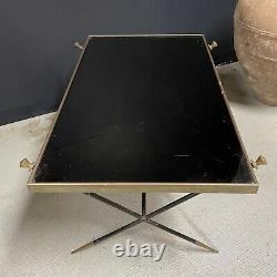 Table Basse Design Art Deco Modernist 1950 Adnet Vintage Glass Bronze Ancient