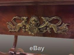 Table Mahogany Work Bronzes Gilded Style Empire Base Curule