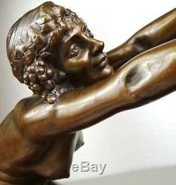 The 1910/1920 Alliot Rare Statue Sculpture Art Deco Bronze Nymph Female Nude Satyr