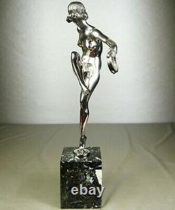 The 1920/1930 P Faguays Grd Statue Sculpture Art Deco Bronze Dancer Naked Argente