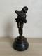 The Accordionist, Patinated Bronze Subject With Stamp