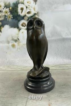 The Chouette Art Deco, Beautiful Bronze Statue Sculpture On Marble Real