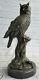 The Chouette Art Deco, Beautiful Bronze Statue Sculpture On Marble Real Coin