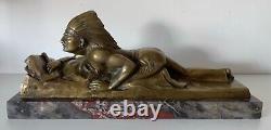 The Indian, Art Deco Bronze Sculpture Signed by Guido