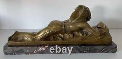 The Indian, Art Deco Bronze Sculpture Signed by Guido