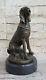 The World Famous Chien Art Bronze Statue Bloodhound Signed Cain Deco Figurine