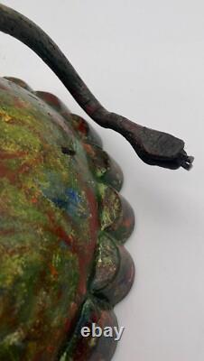 Thick Glass Cup / Silver / Bronze Mounting / 3 Intertwined Serpents / Art Deco