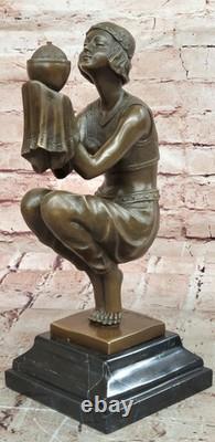 Timeless Art Deco Bronze by Georges Duvernet Elegant Signature Opening
