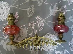 Toupie Applique From Piano Bronze Solid Support Petroleum Lamps Signed Art Deco