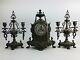 Trim Pendulum In Chimney With Candlesticks Bronze 1880-1900