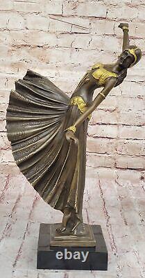 True Bronze Dancer Sculpture Detailed Art Deco Home Decoration Sale