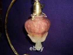 Tulip Pate Glass Lamp Bronze Foot Art Deco/new 1900 Era Daum Muller