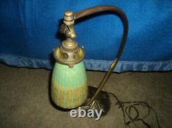 Tulip Pate Glass Lamp Bronze Foot Art Deco/new 1900 Era Daum Muller