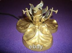 Tulip Pate Glass Lamp Bronze Foot Art Deco/new 1900 Era Daum Muller