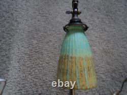 Tulip Pate Glass Lamp Bronze Foot Art Deco/new 1900 Era Daum Muller