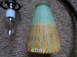 Tulip Pate Glass Lamp Bronze Foot Art Deco/new 1900 Era Daum Muller