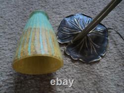 Tulip Pate Glass Lamp Bronze Foot Art Deco/new 1900 Era Daum Muller