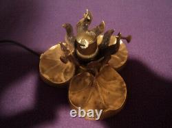 Tulip Pate Glass Lamp Bronze Foot Art Deco/new 1900 Era Daum Muller