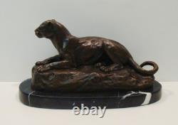 Tunis Panther Statue Sculpture, Animalier Style, Art Deco, Art Nouveau, Brass