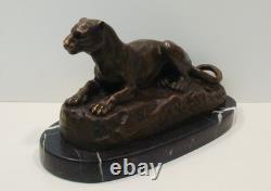 Tunis Panther Statue Sculpture, Animalier Style, Art Deco, Art Nouveau, Brass