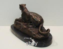 Tunis Panther Statue Sculpture, Animalier Style, Art Deco, Art Nouveau, Brass