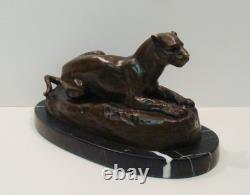 Tunis Panther Statue Sculpture, Animalier Style, Art Deco, Art Nouveau, Brass