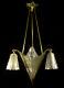 Vandamme L. Luster Art Deco 4 Fires Bronze And Glass Pressed J. Gauthier